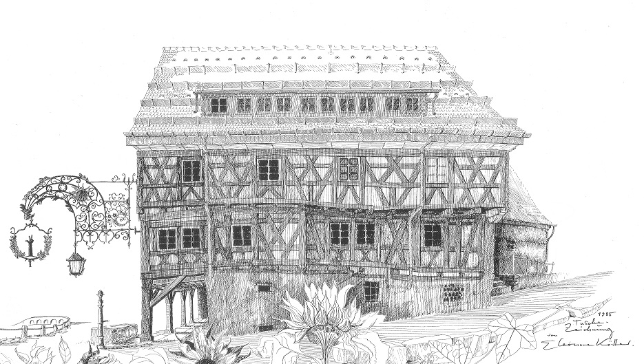 Waldgericht Skizzenzeichnung